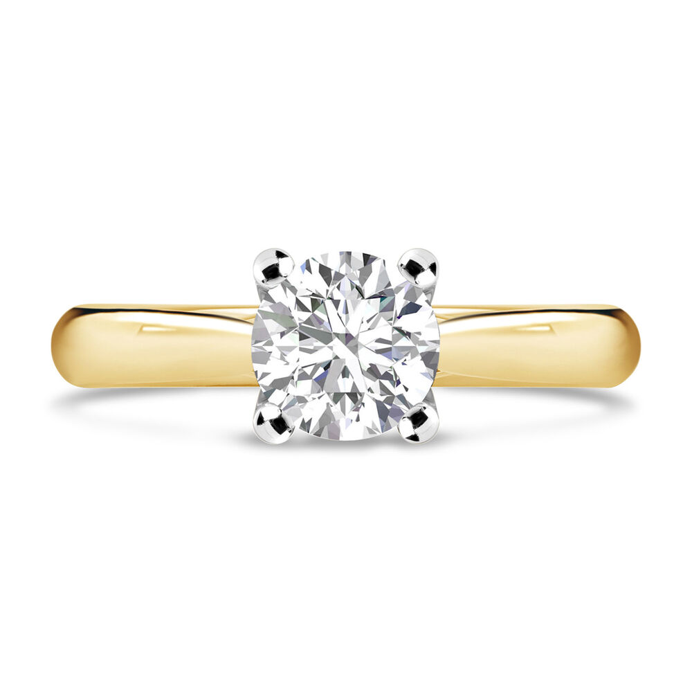 18ct Yellow Gold 1.25ct Round Diamond Orchid Setting Ring image number 1
