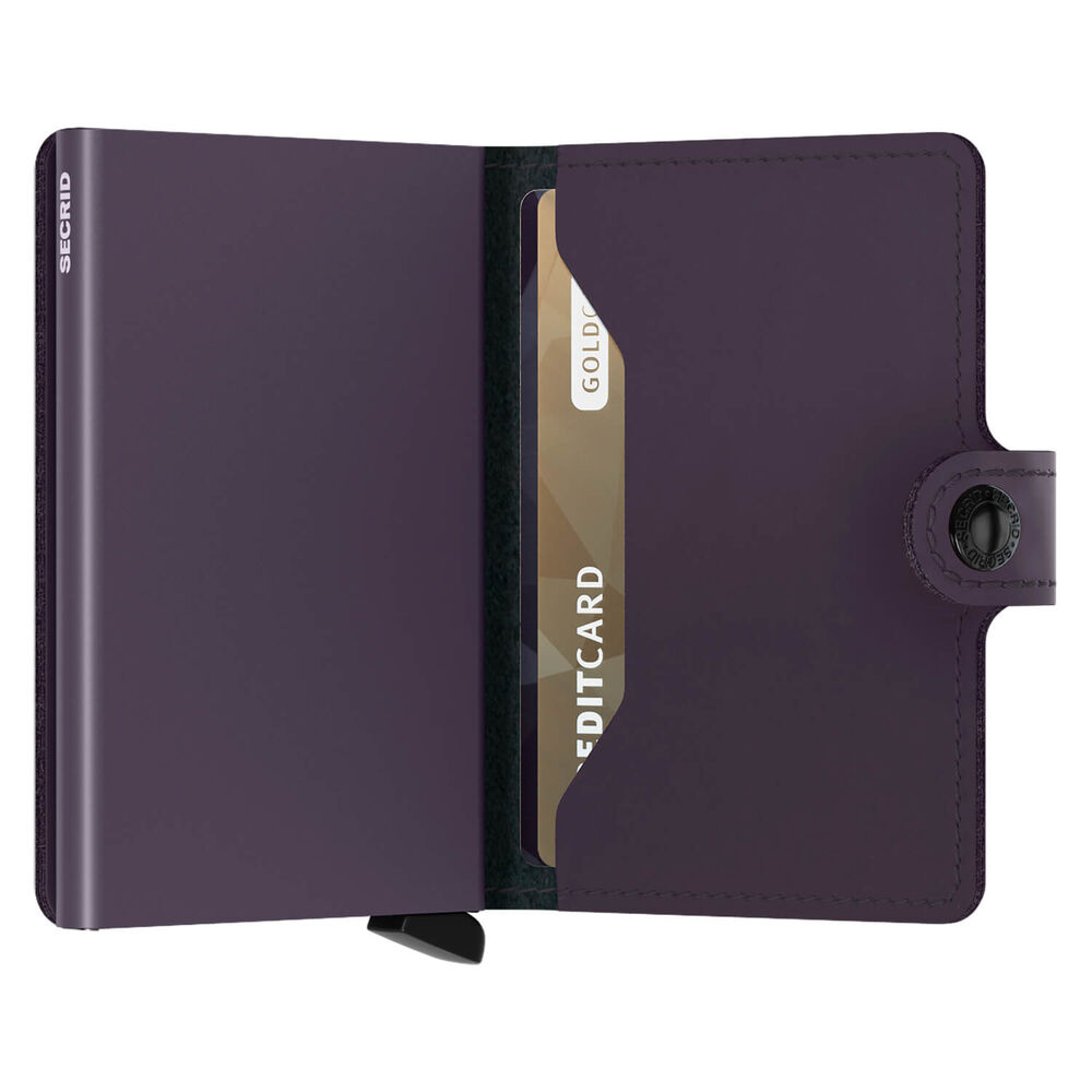 Secrid Matte Dark Purple Leather Miniwallet image number 3