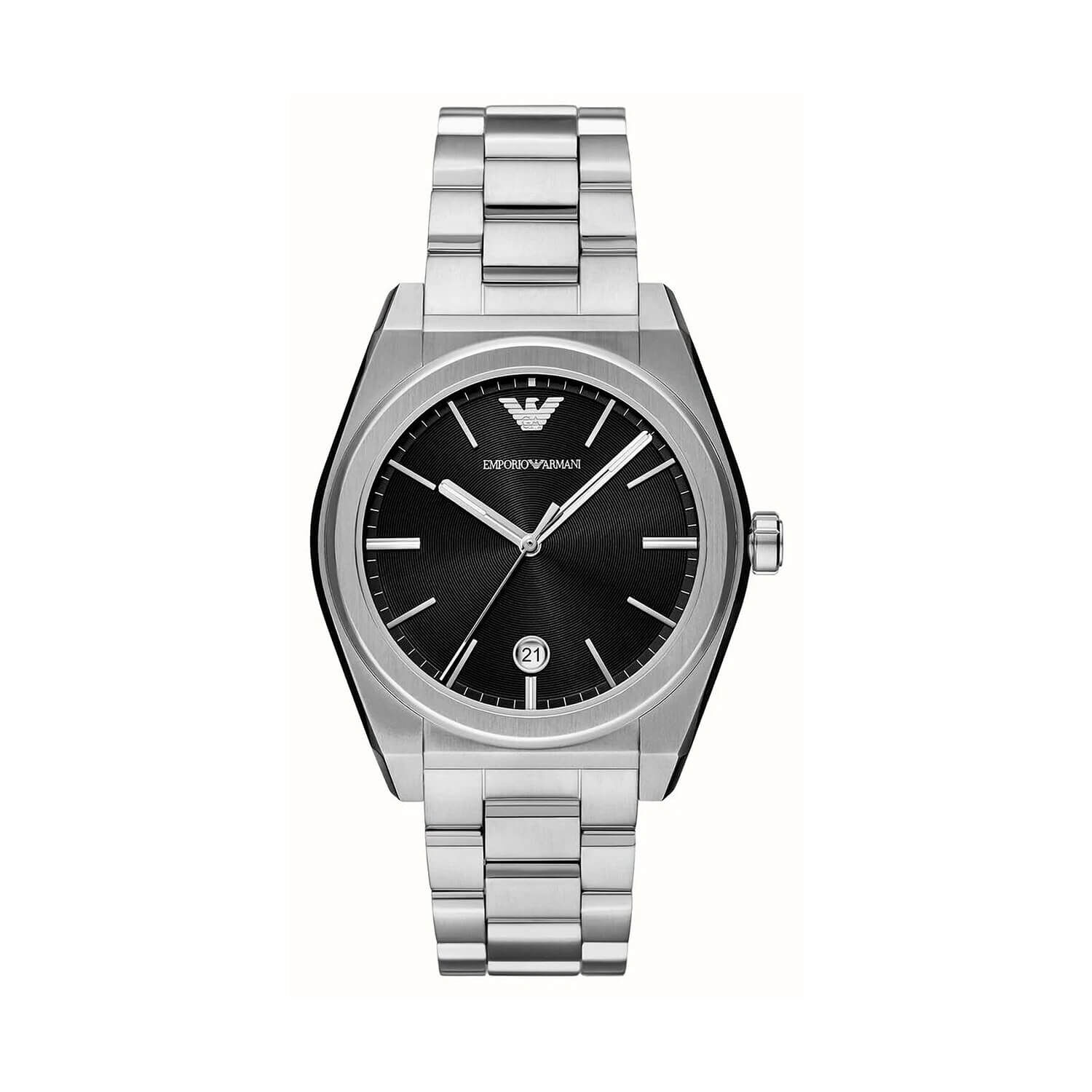 Emporio Armani Federico 41mm Black Dial Steel Bracelet Watch