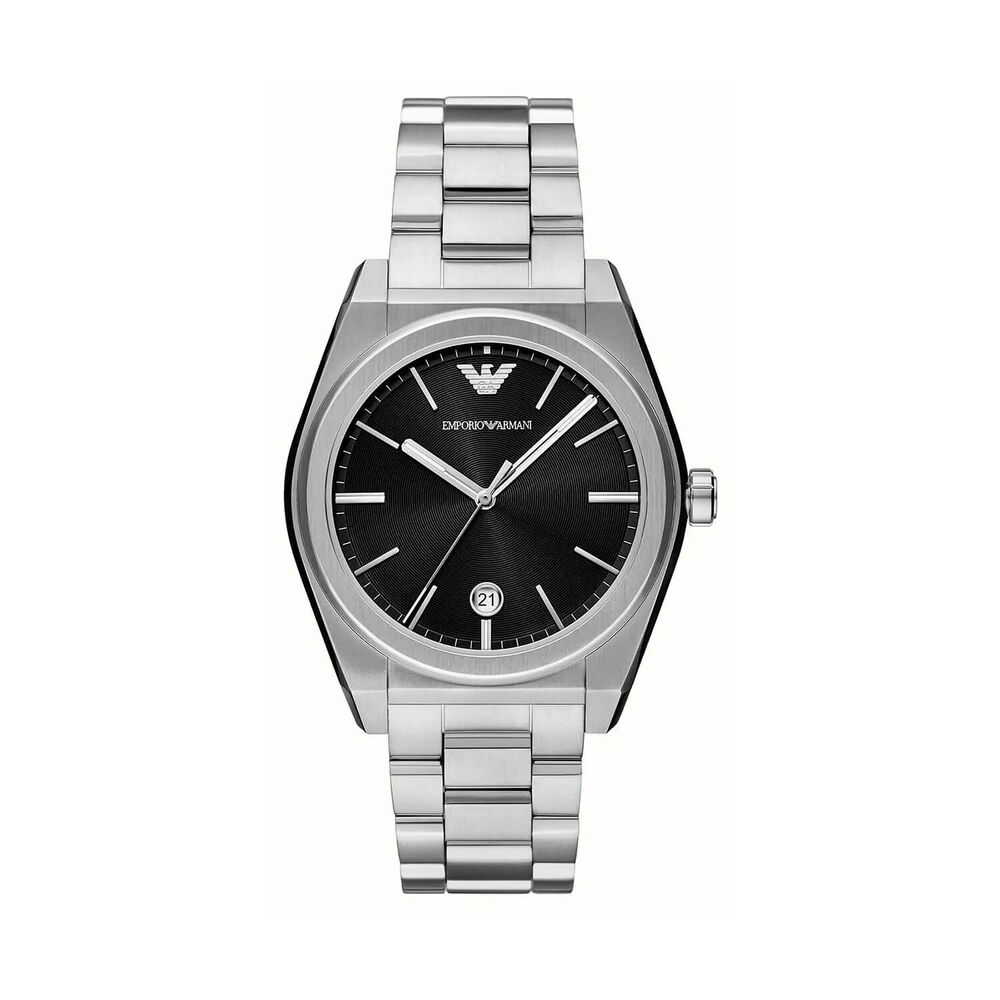 Emporio Armani Federico 41mm Black Dial Stainless Steel Bracelet Watch image number 0