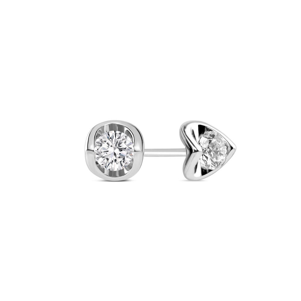 9ct White Gold 0.25ct Diamond Mirror Setting Stud Earrings image number 1