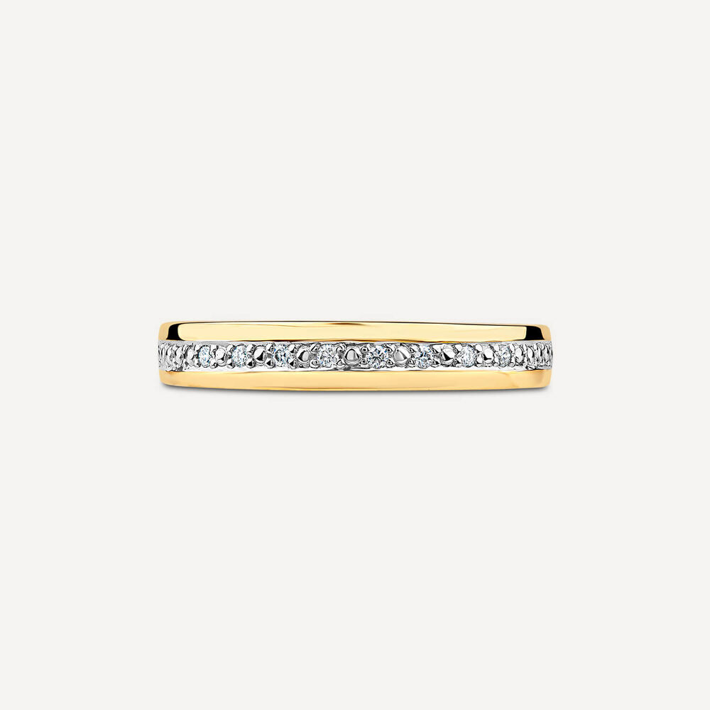 9ct Yellow Gold Illusion 0.04ct Wedding Ring image number 1
