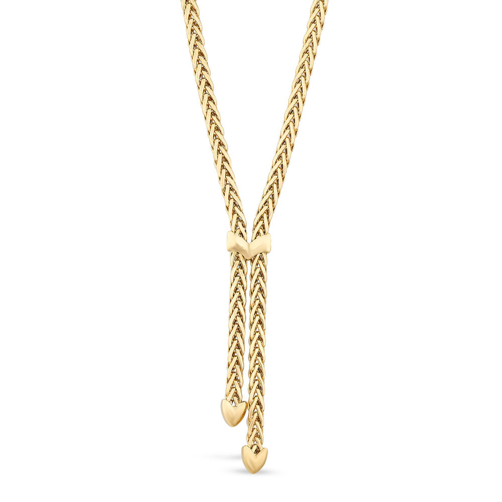 9ct Yellow Gold Herringbone Polished Tassel Necklet