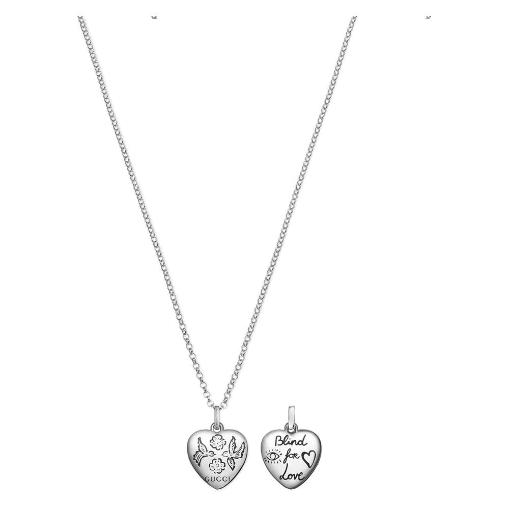 Gucci Sterling Silver Blind for Love Heart Pendant