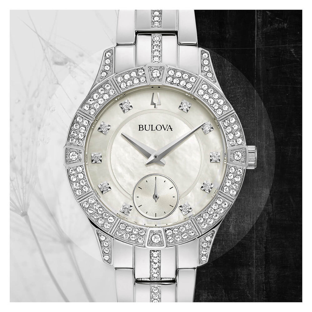 Bulova Crystal Phantom 31mm Pearlised Dial Bracelet Watch image number 4