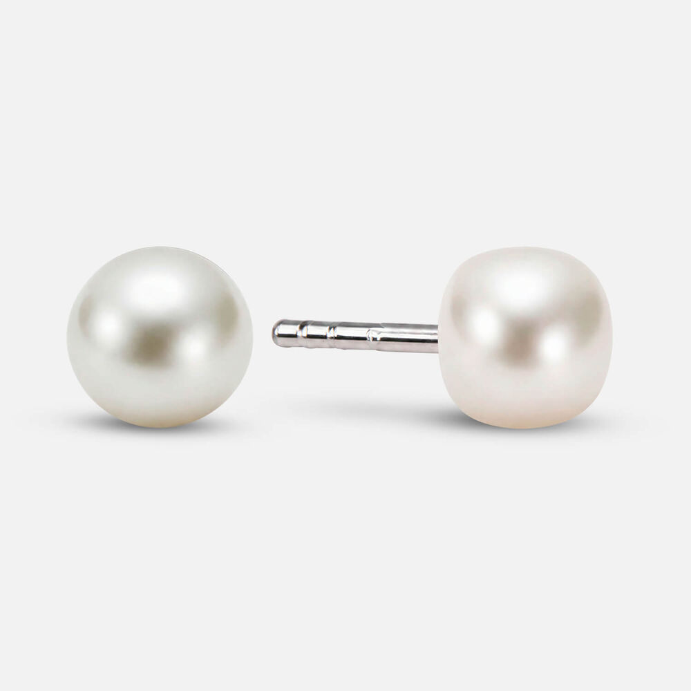 Sterling Silver 8mm Pearl Stud Earrings