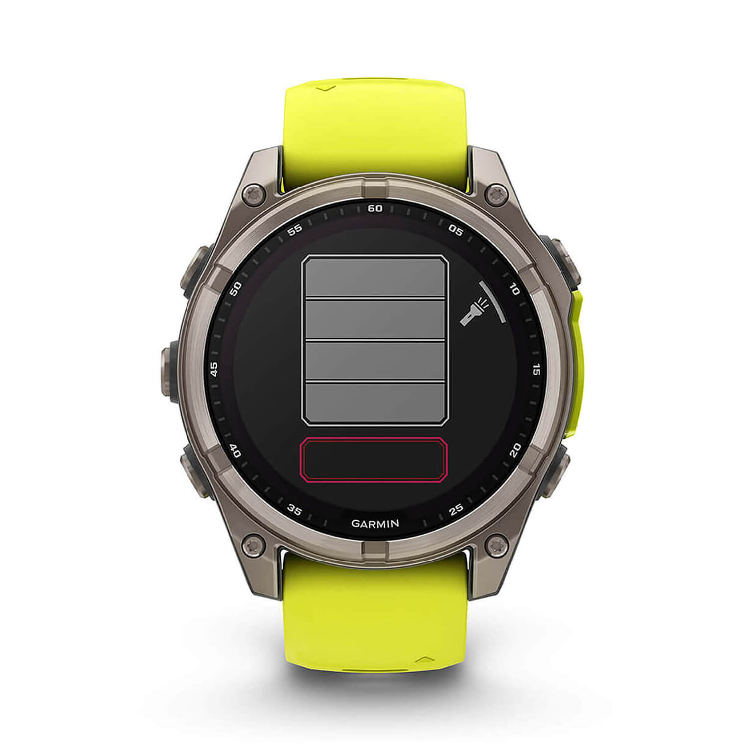 Garmin fenix 8 Solar Sapphire 47mm Titanium Case Amp Yellow Graphite Silicone Strap Watch