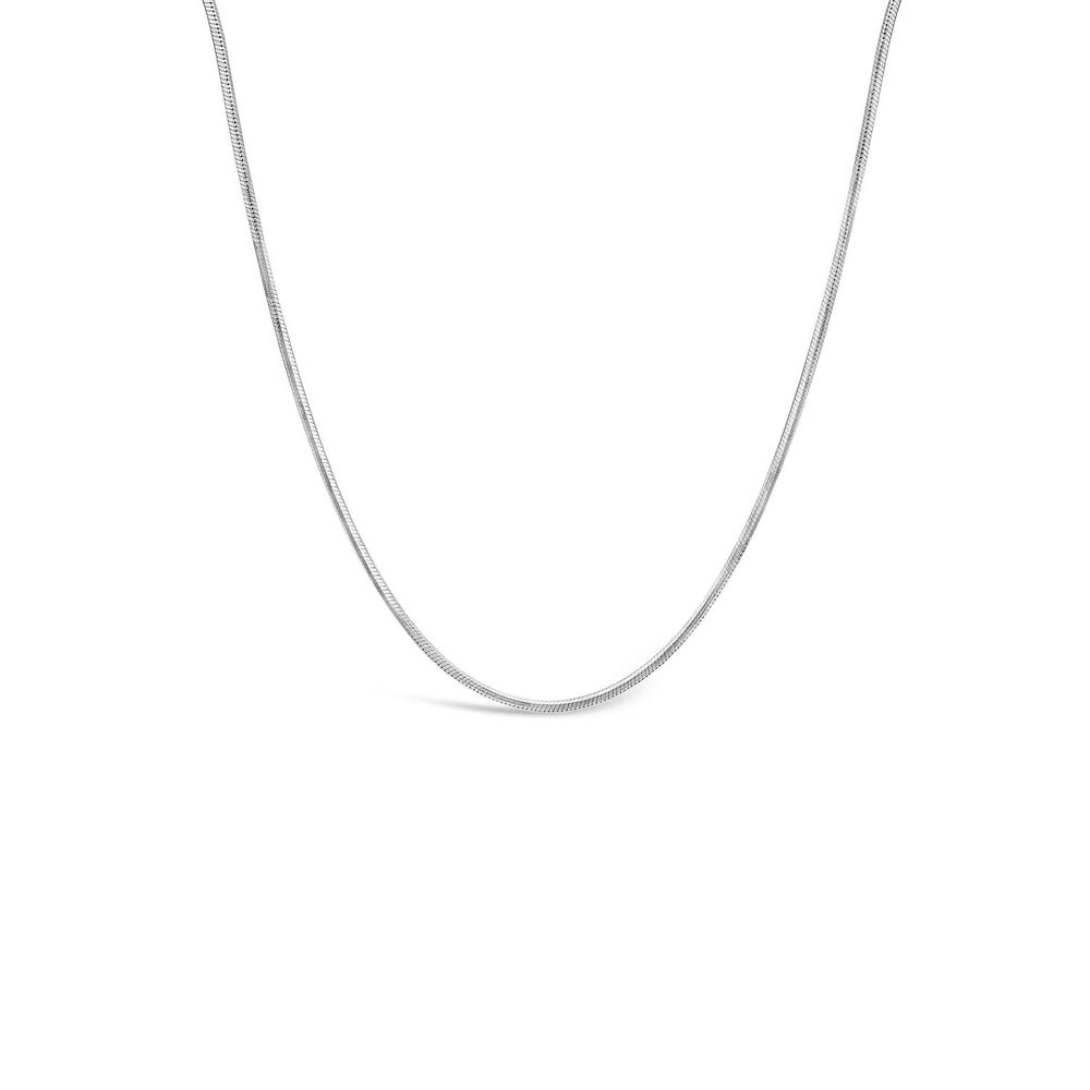 9ct White Gold 18' Shiny Necklet image number 0