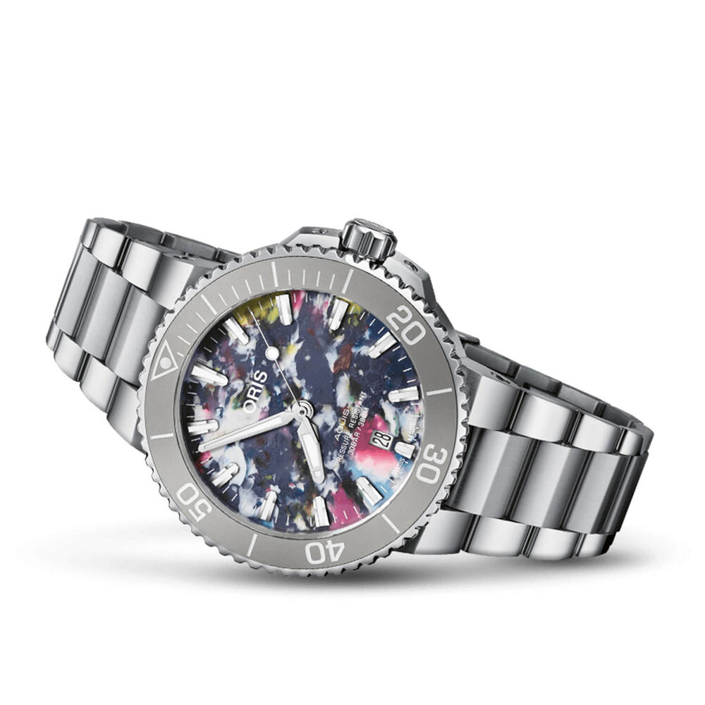 Oris Aquis Upcycle 41.5MM Steel Case Bracelet Watch image number 1
