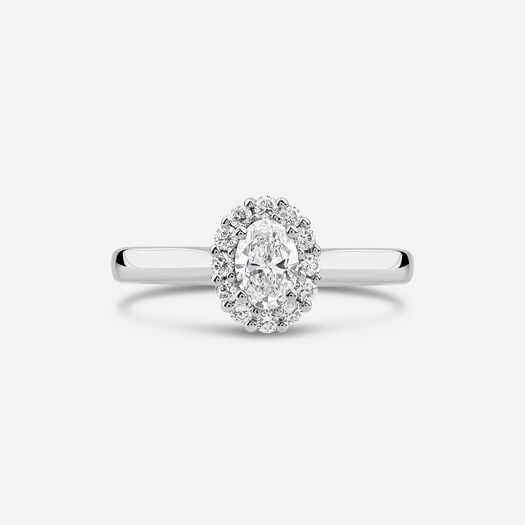 Northern Star 18ct White Gold 0.60ct Diamond Halo Cluster Ring