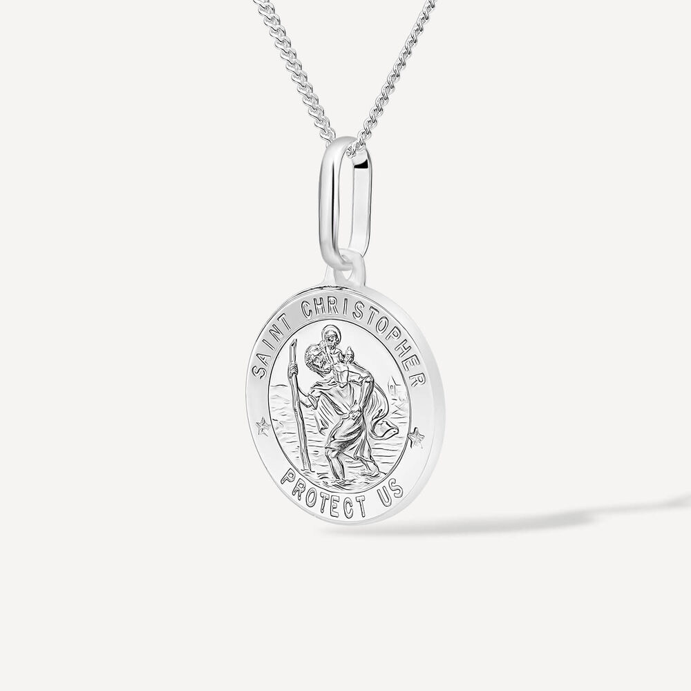 Sterling Silver St Christopher Medal (Chain Included)