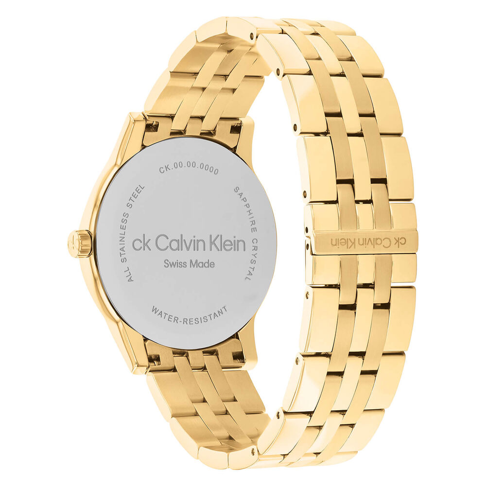 Calvin Klein Timeless Dressed 32mm Black Dial Yellow Gold Plated Bracelet Watch