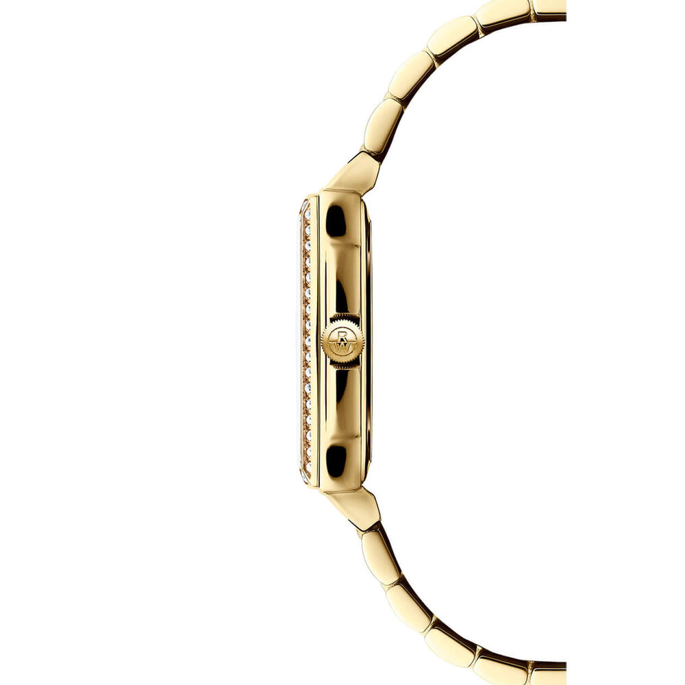 Raymond Weil Toccata 22x28mm Champagne Dial Diamond Bezel Gold PVD Steel Bracelet Watch