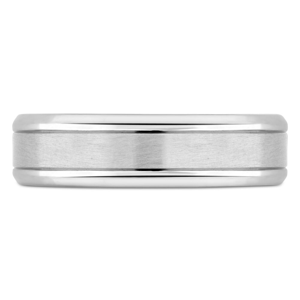 Palladium 500 Brushed Centre Mens Wedding Ring image number 1