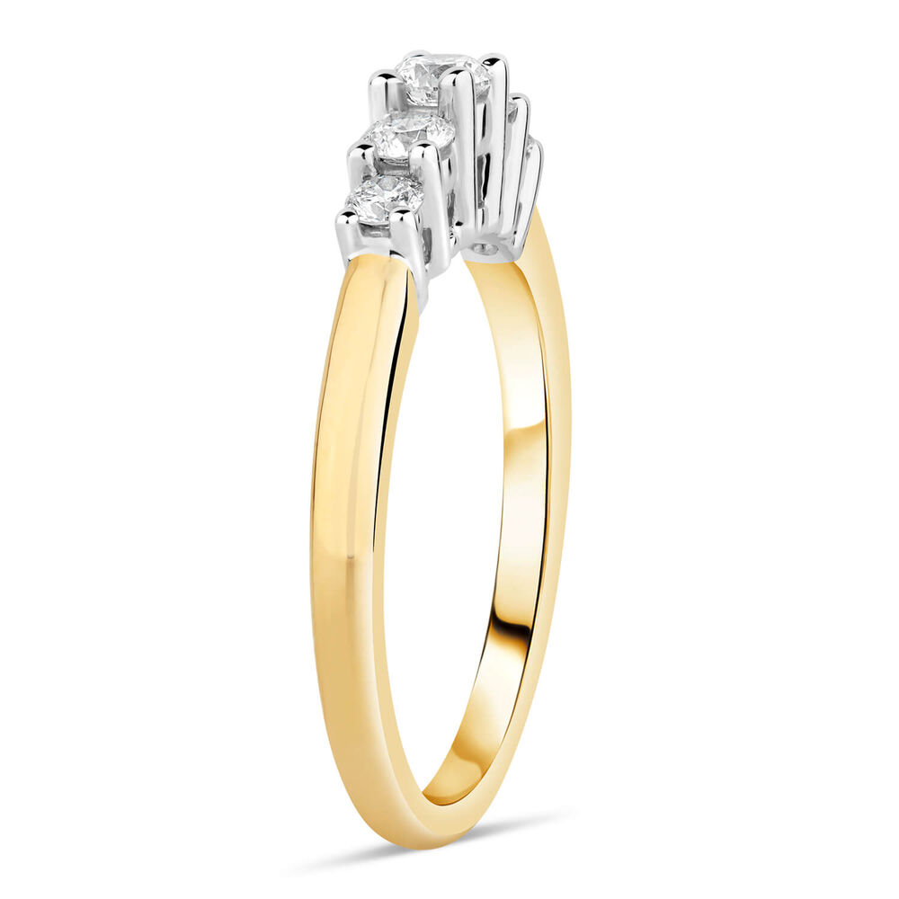 18ct Yellow Gold Claw 5 Stone 0.51ct Diamond Ladies Ring image number 3