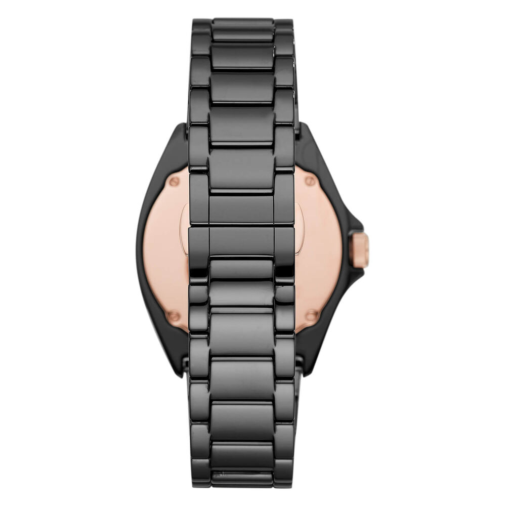 Emporio Armani Nicola Black Dial Ceramic Bracelet 40mm Mens Watch