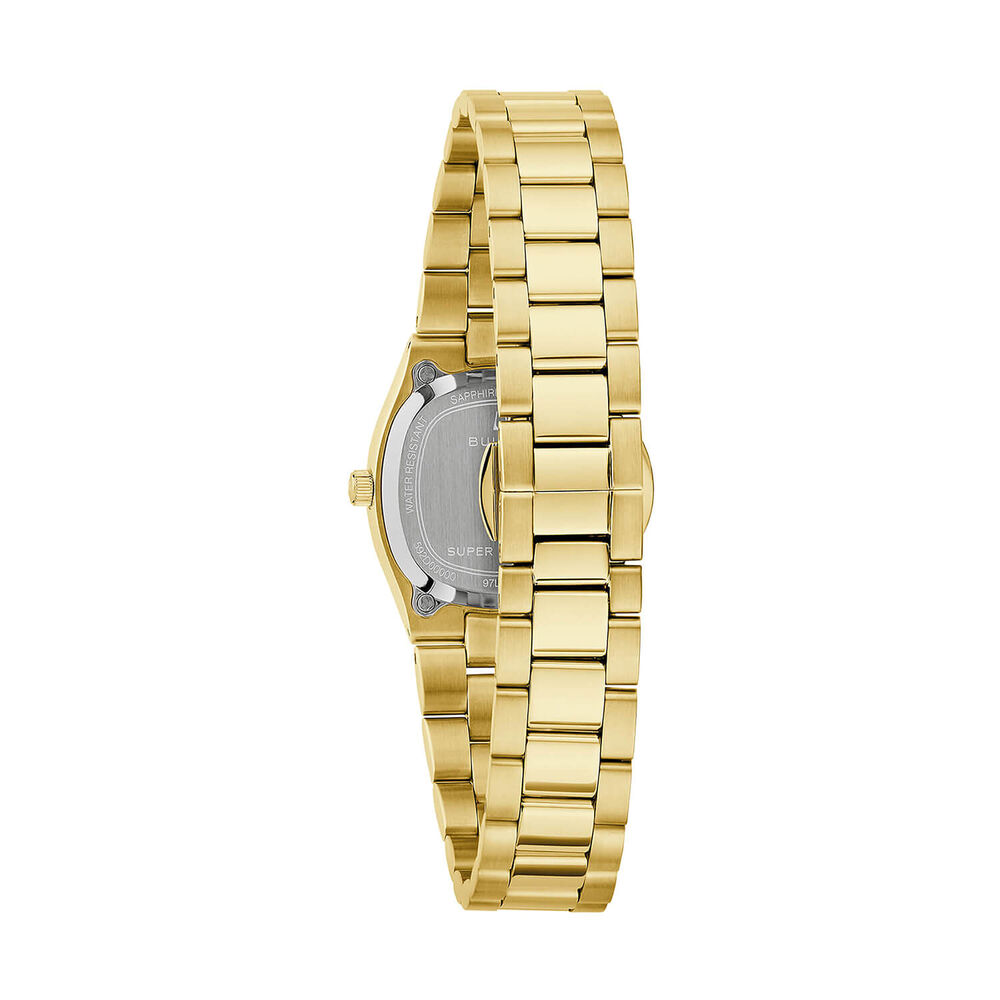 Bulova Super Seville Mini 25mm Silver Dial Yellow Gold Tone Steel Bracelet Watch