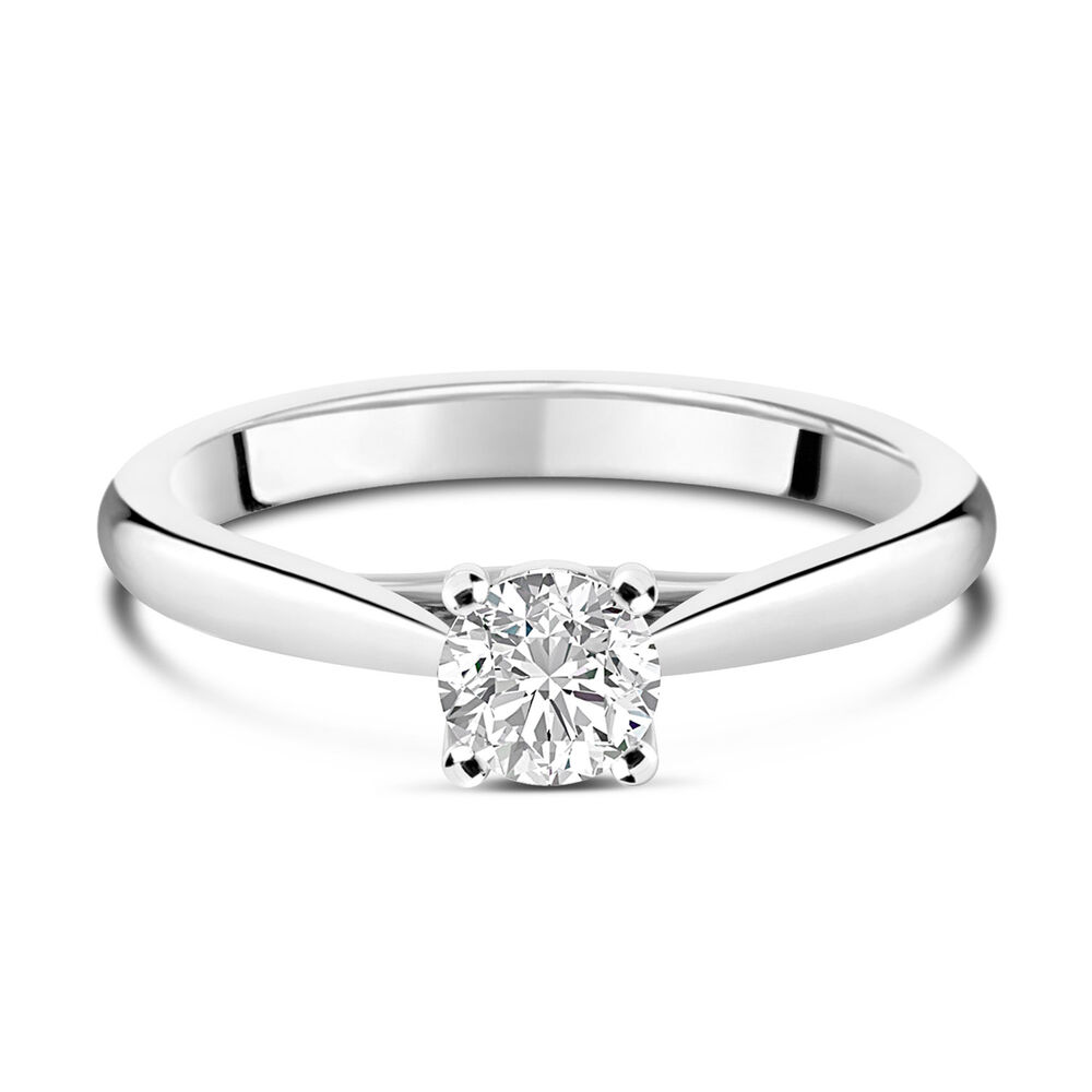 Platinum 0.40ct Round Diamond Orchid Setting Ring image number 4