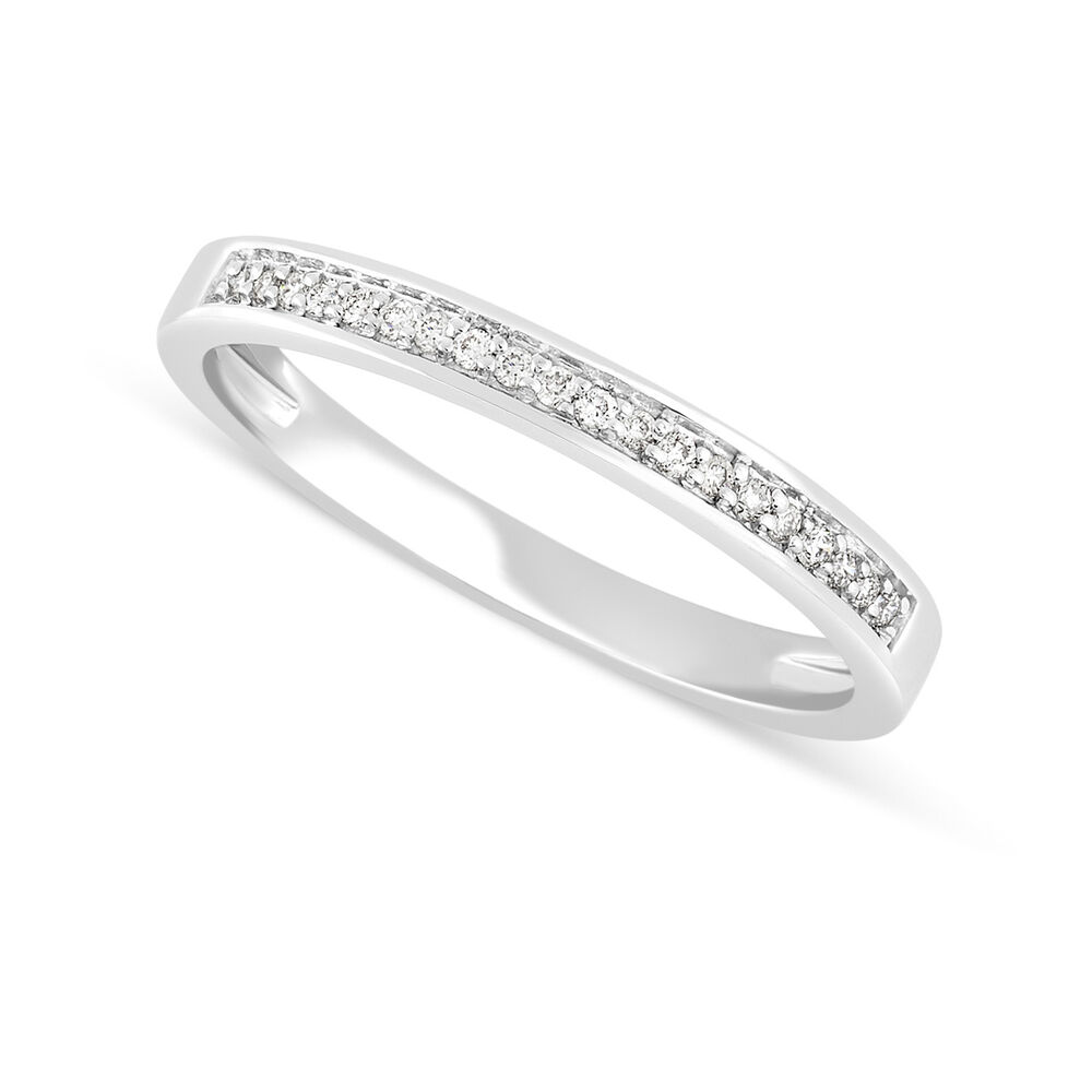 Mystere Ladies' 18ct White Gold Diamond 2.1mm Wedding Ring image number 0