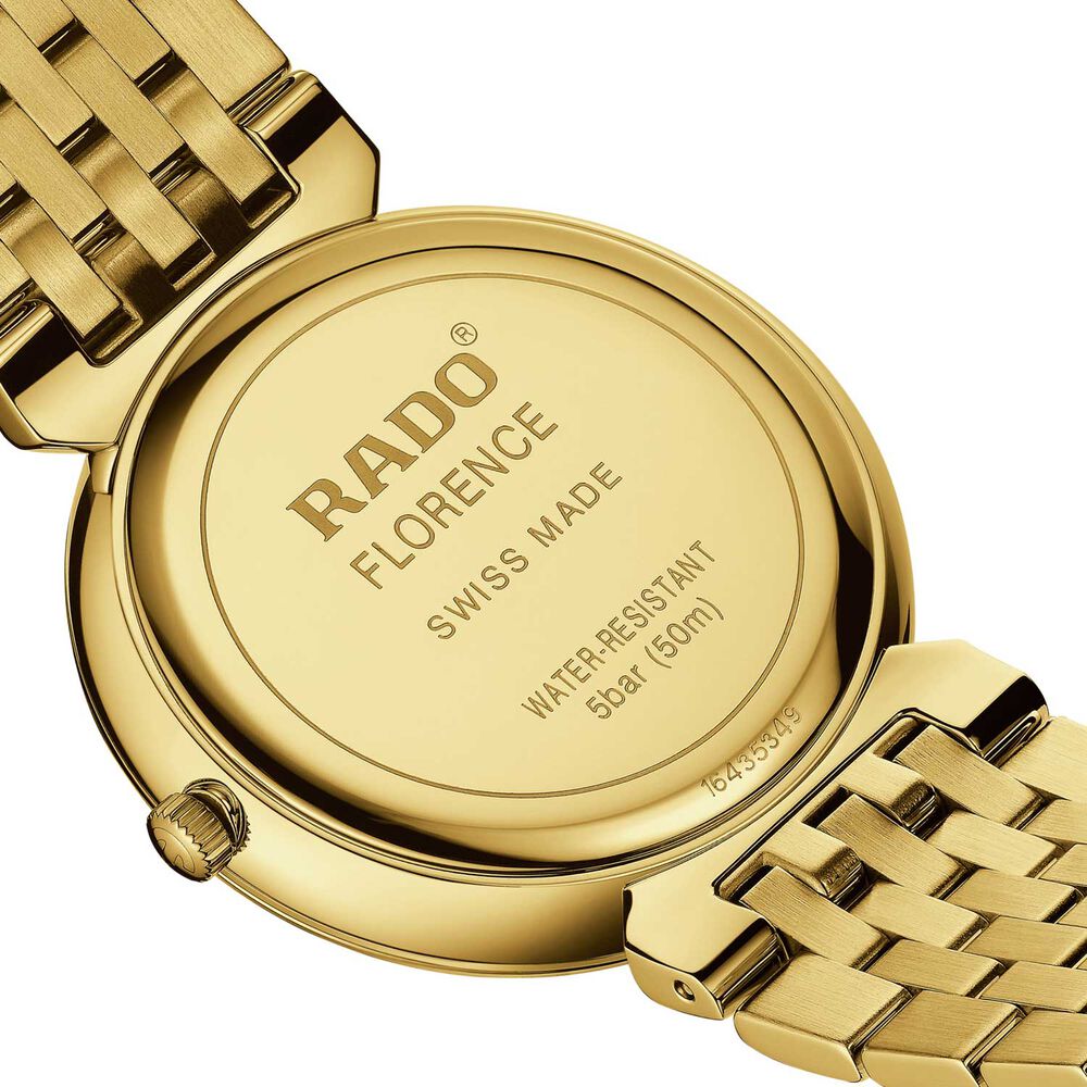 Rado Florence 38mm Yellow Gold Dial Diamond Dot Bracelet Watch image number 3