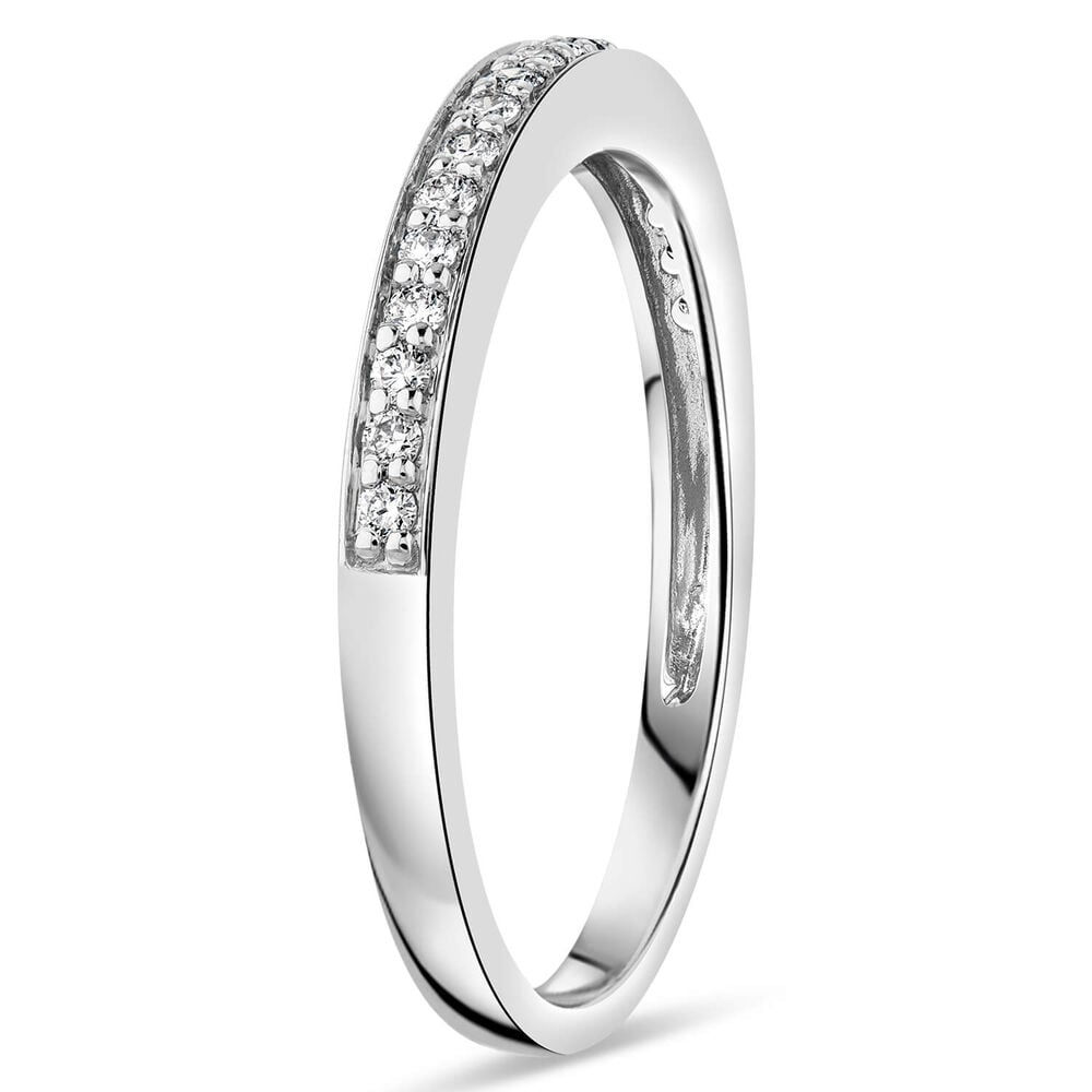 9ct White Gold 0.15ct Diamond Wedding Ring image number 3