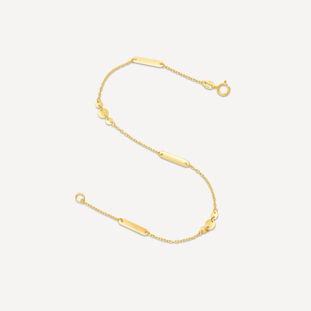 9ct Yellow Gold Discs & Bar Bracelet image number 3