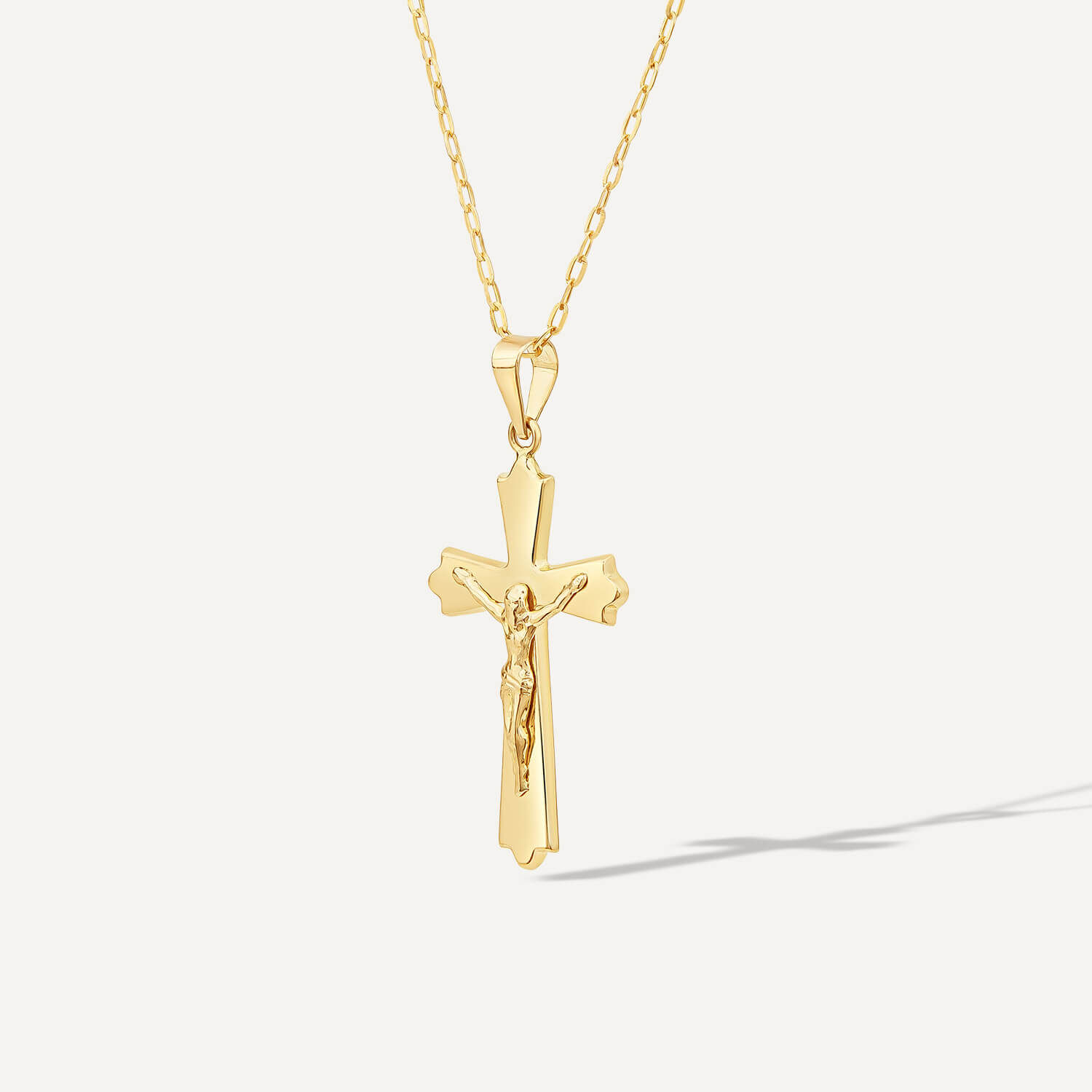 9ct Yellow Gold Cross Pendant Chain Included