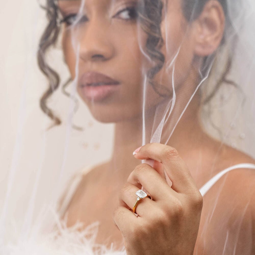 Born 18ct Yellow Gold 2.20ct Emerald Lab Grown Diamond Bezel Set Solitaire Ring