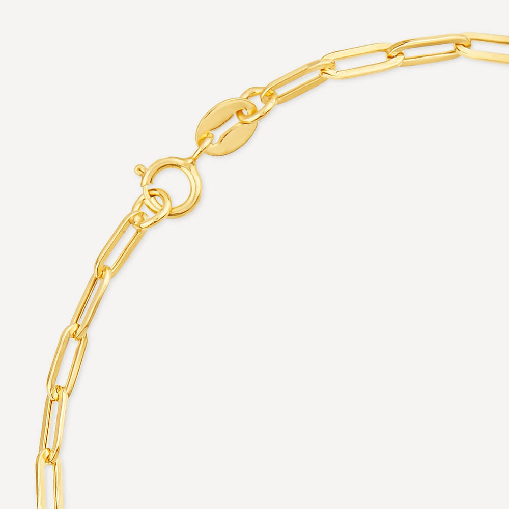 9ct Yellow Gold Small Paperlink Bracelet image number 4
