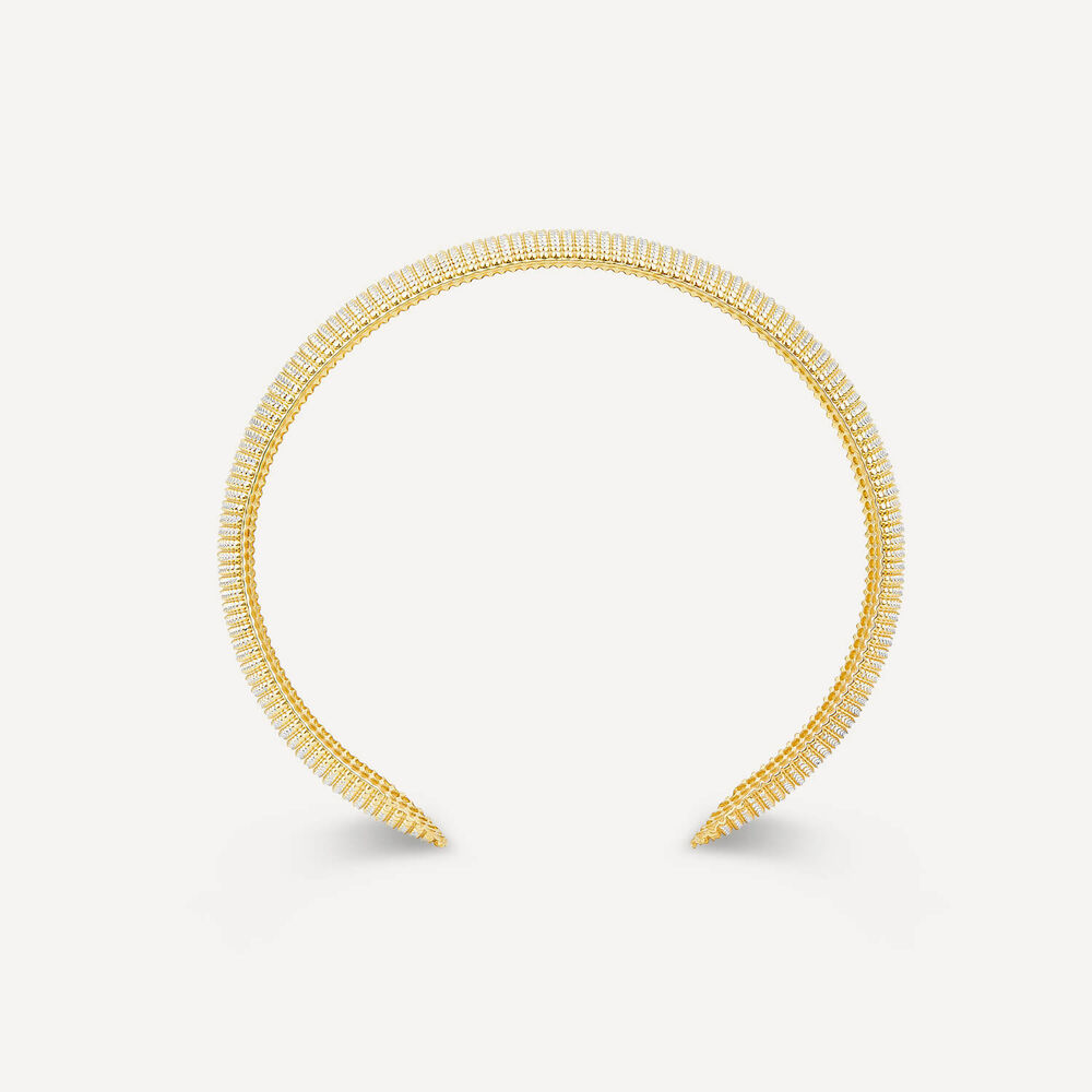 Sterling Silver Yellow Gold Plated Diamond Cut Bangle image number 1
