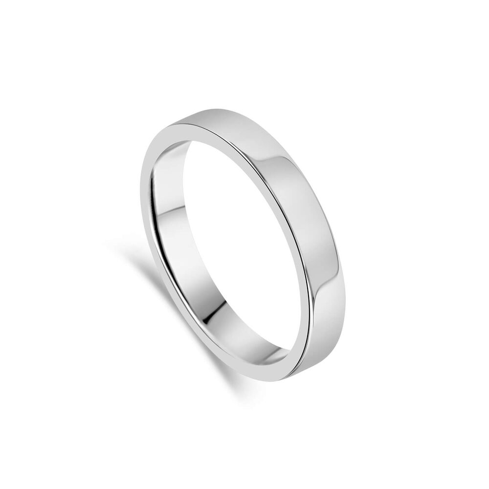 9ct White Gold 3mm Flat Court Wedding Ring