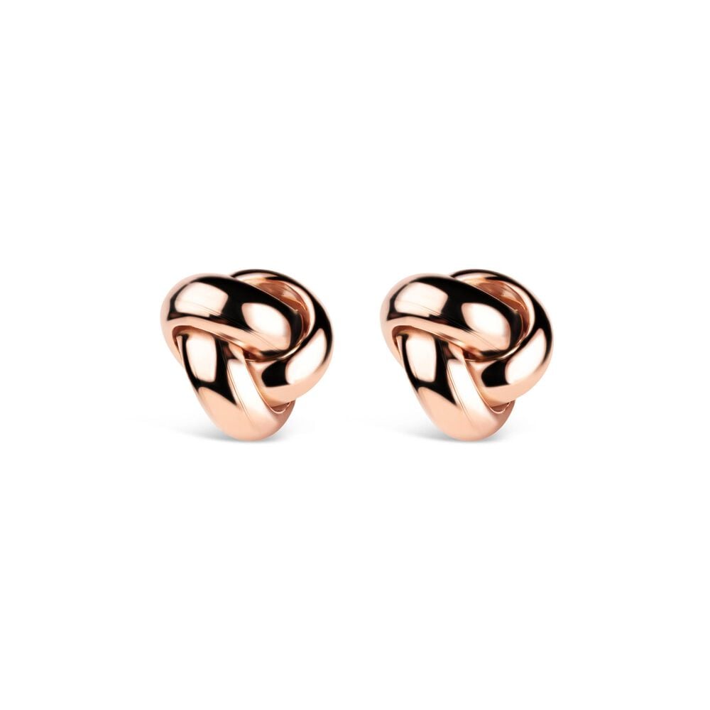 9ct Rose Gold Triple Knot Stud Earrings image number 0