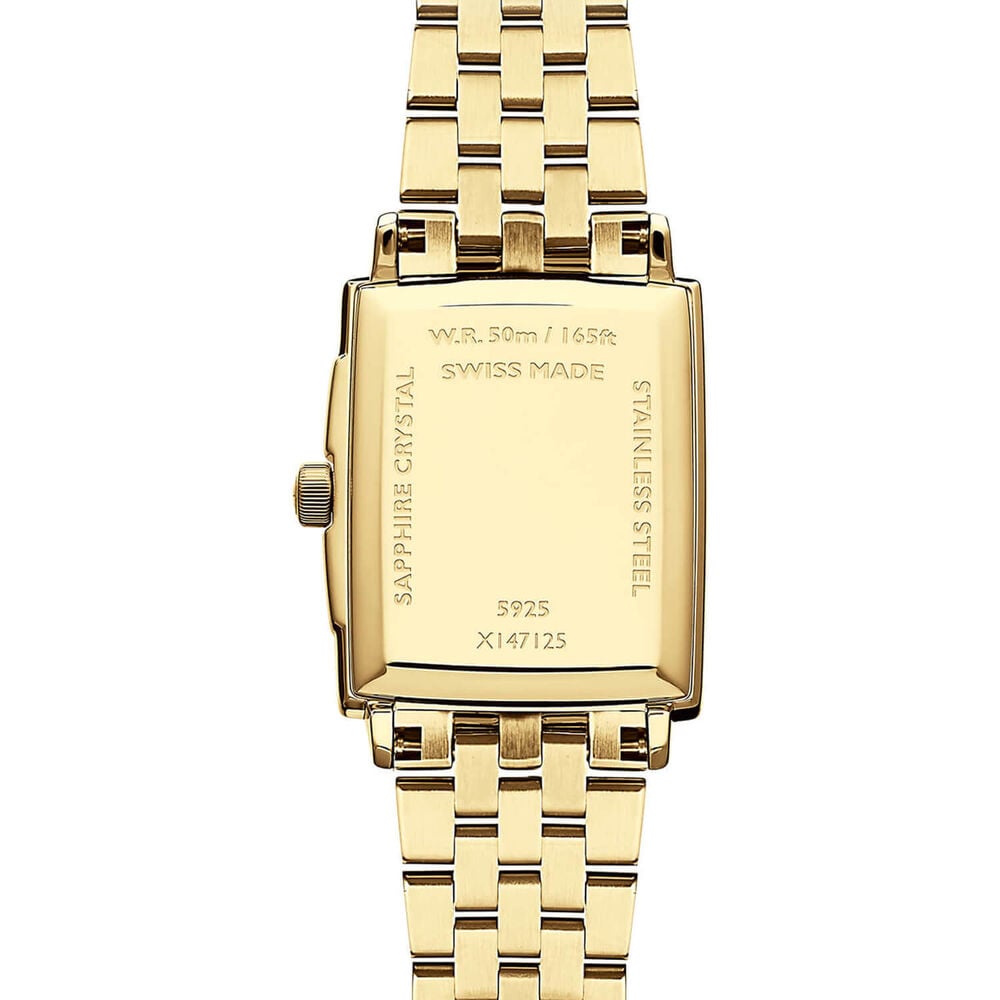Raymond Weil Toccata 22x28mm Champagne Dial Diamond Bezel Gold PVD Steel Bracelet Watch