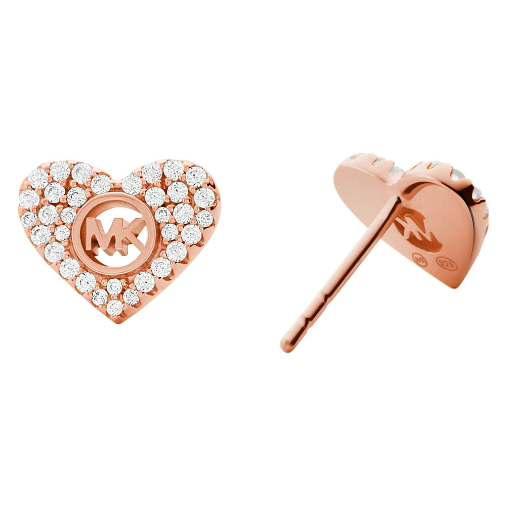 Michael Kors Love Rose Gold-Tone Stud Earrings