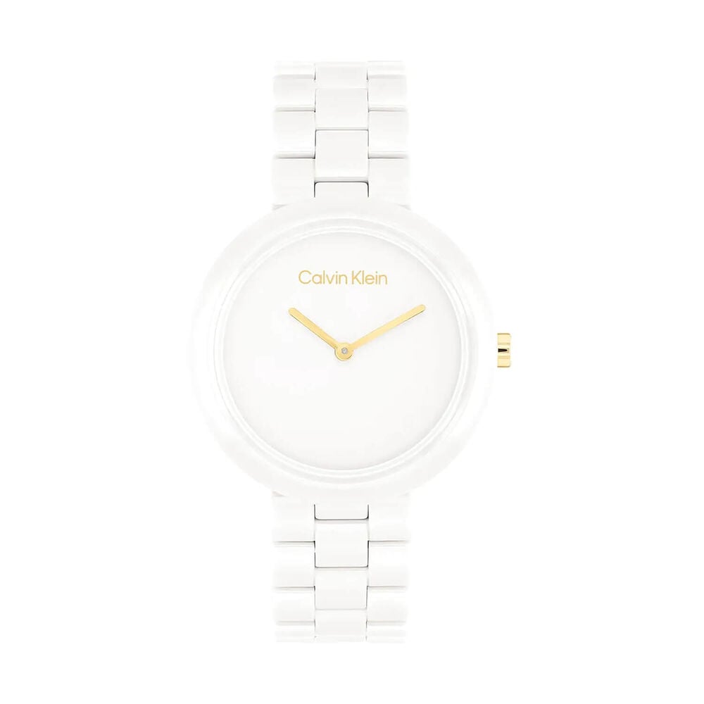 Calvin Klein Pure 34mm White Dial Ceramic Bracelet Watch image number 0