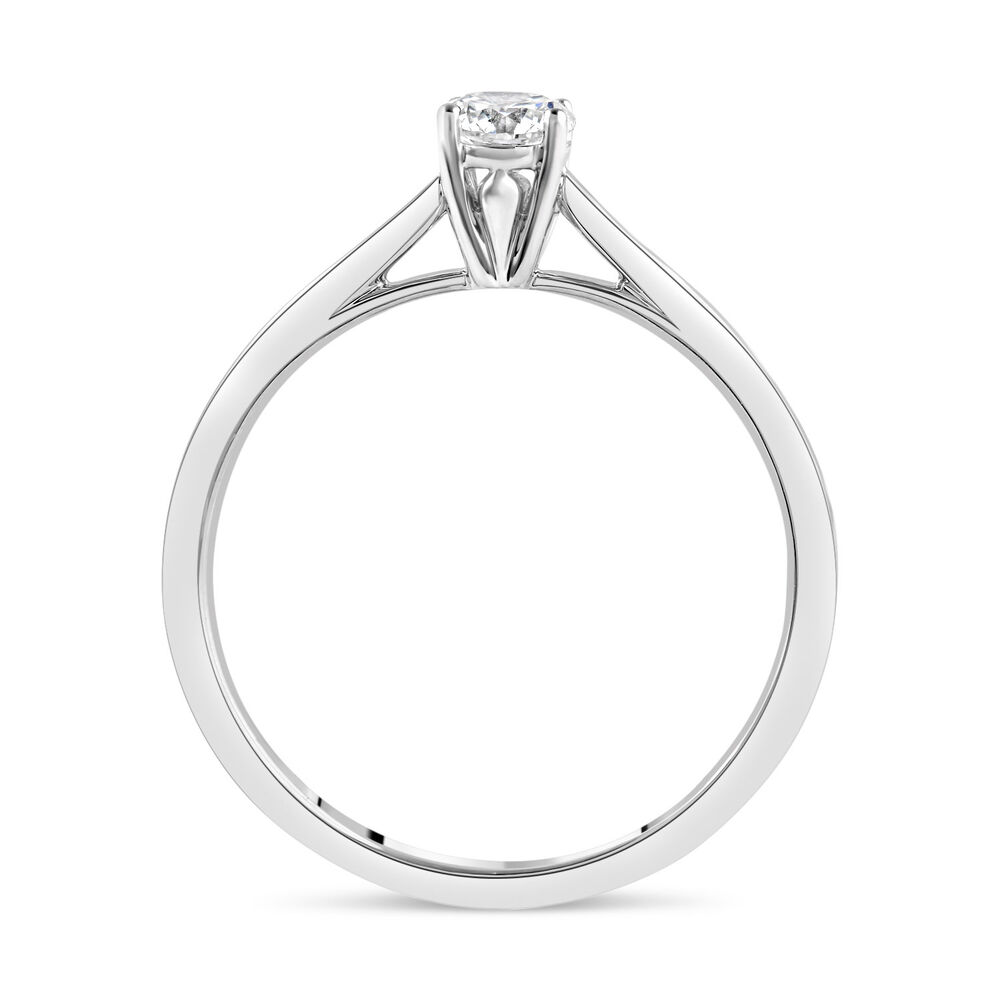 18ct White Gold 0.25ct Round Diamond Tulip Setting Ring image number 2