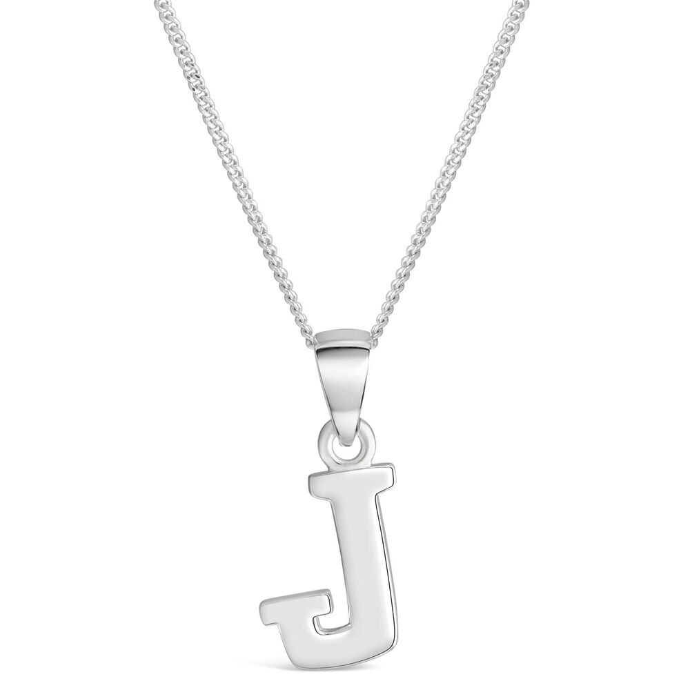 Sterling Silver Block Initial J Pendant (Special Order)