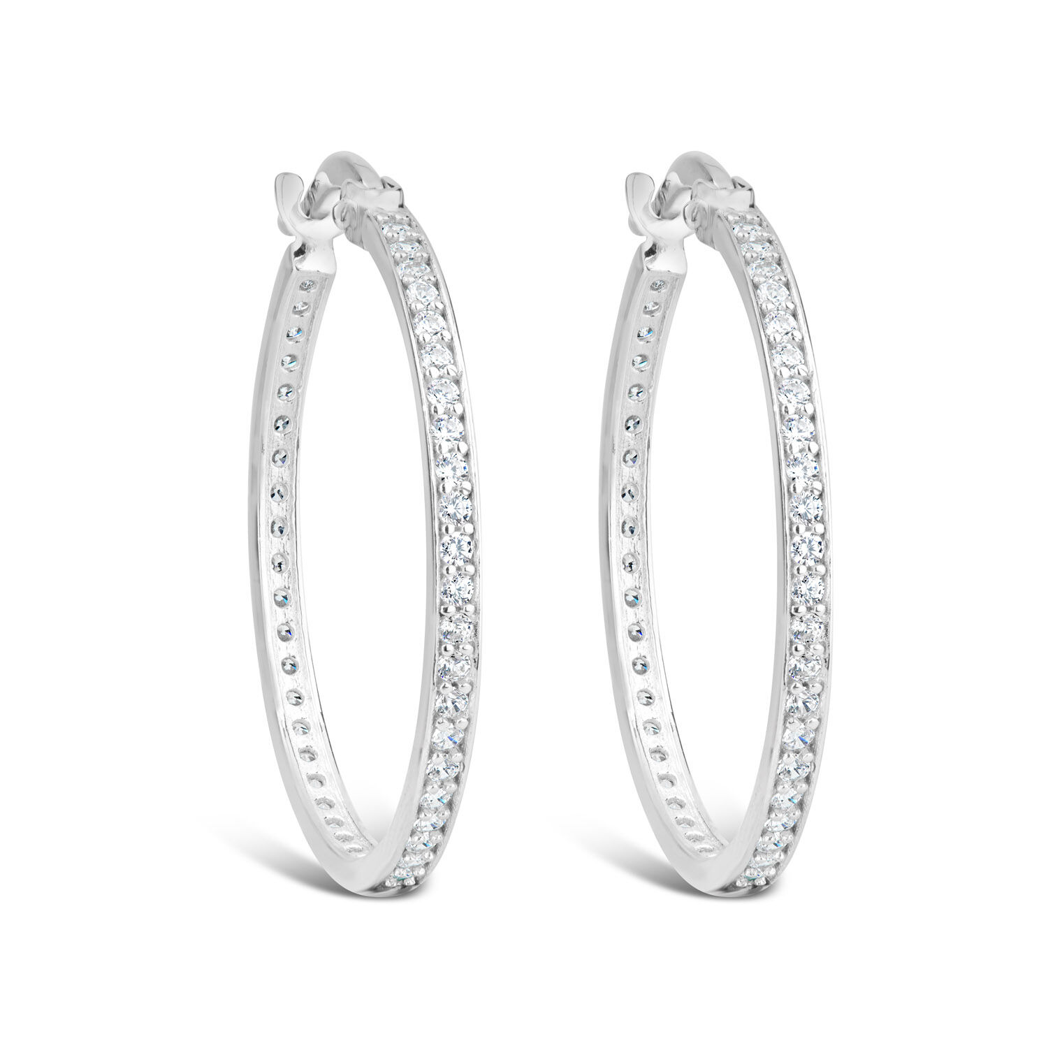 White gold hoop earring deals