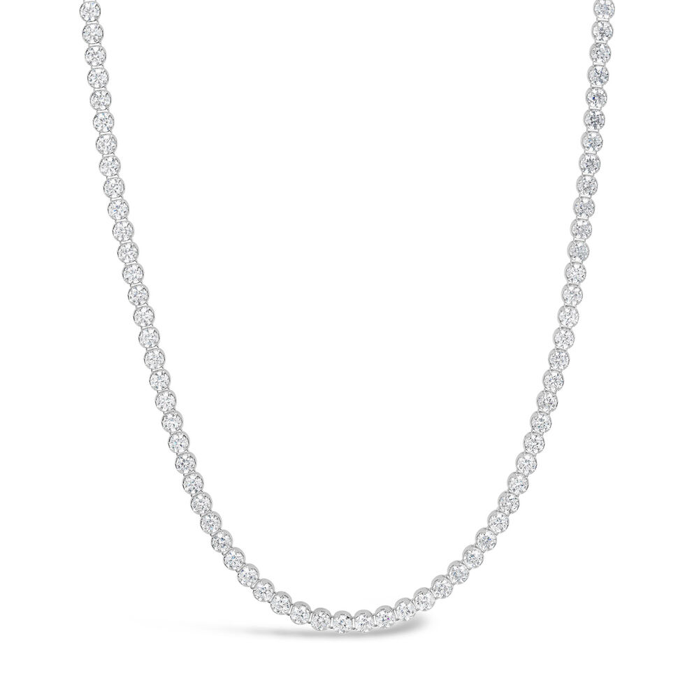 Sterling Silver Single Row Crystal Necklet image number 0