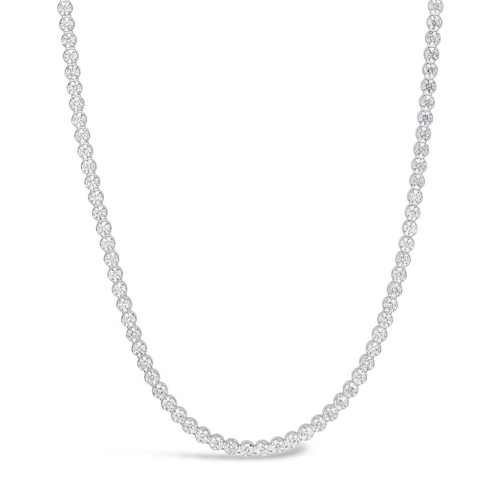 Sterling Silver Single Row Crystal Necklet