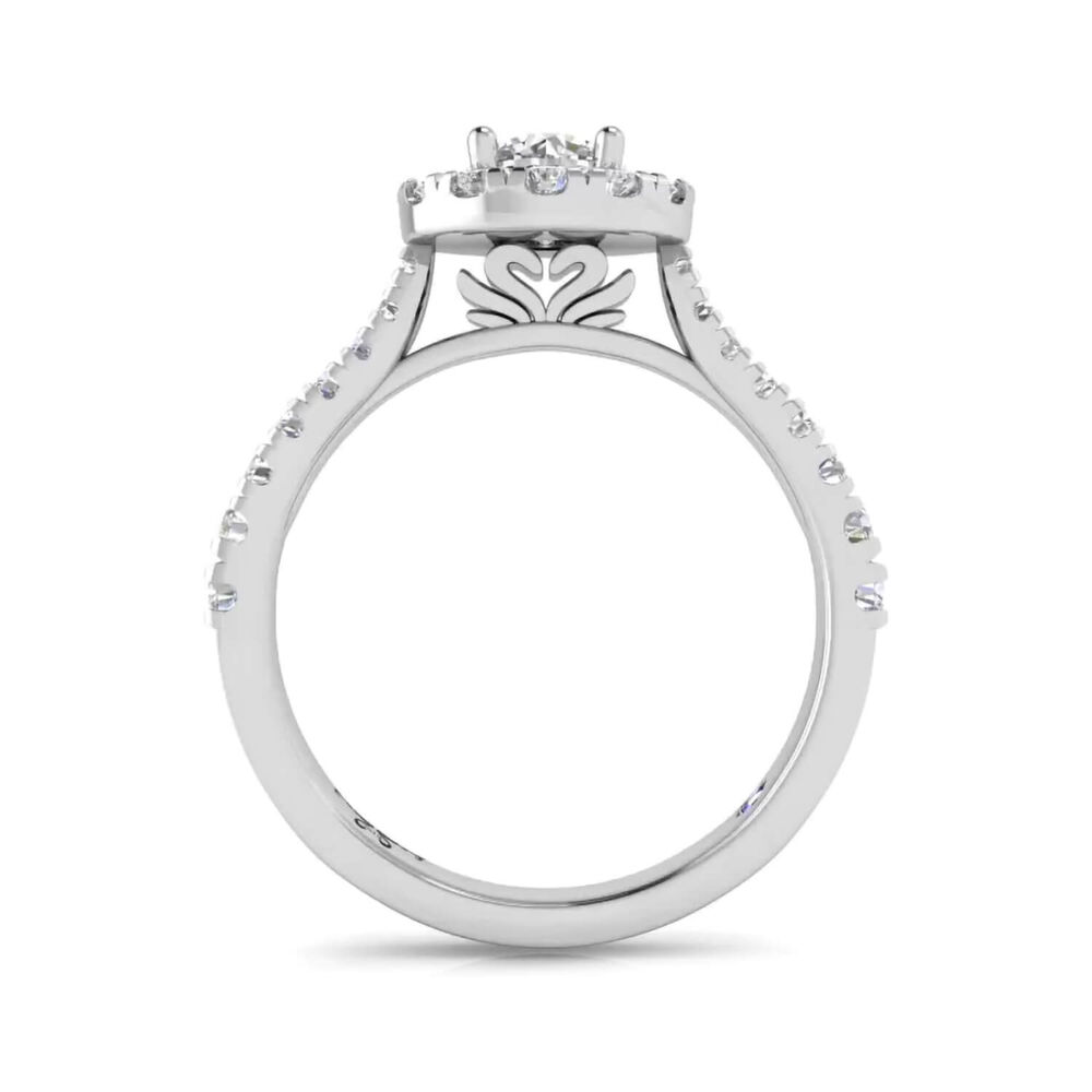 Kathy De Stafford 18ct White Gold ''Blossom'' Round Halo Diamond Shoulders 0.90ct Ring image number 2