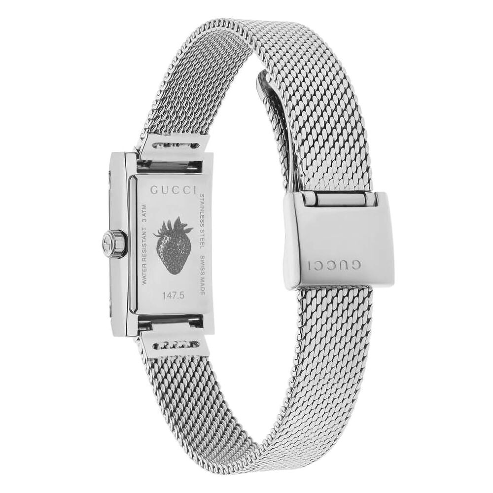 Pre-Owned Gucci G-Frame 14mm Striped Dial Steel Mesh Bracelet Watch image number 4