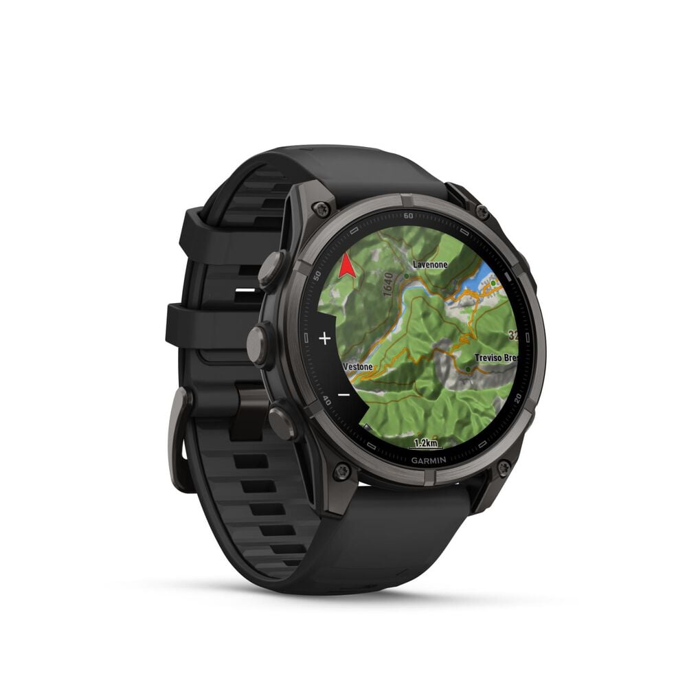Garmin fenix 9 47mm Carbon Grey DLC Titanium Black Silicone Strap Watch