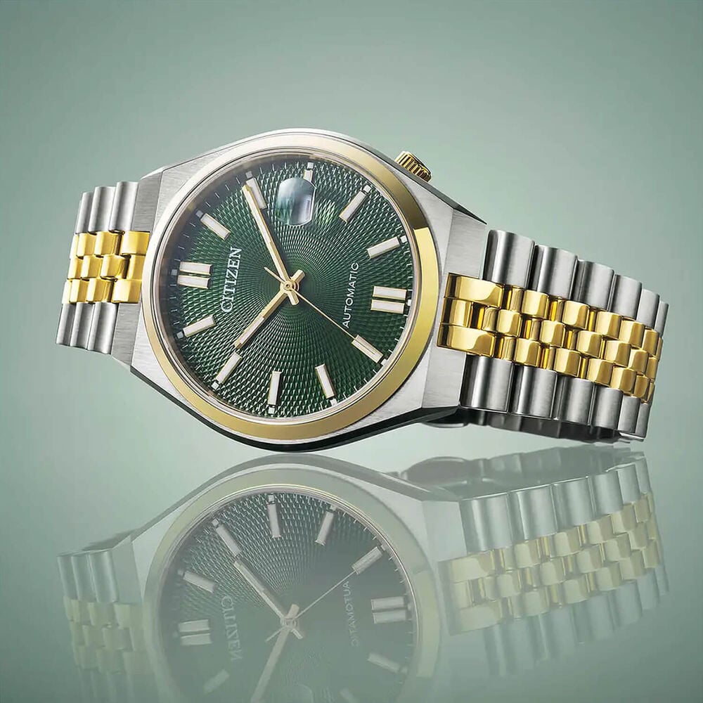 Citizen Tsuyosa 60 Automatic 40mm Green Dial Two Tone Steel Bracelet Watch