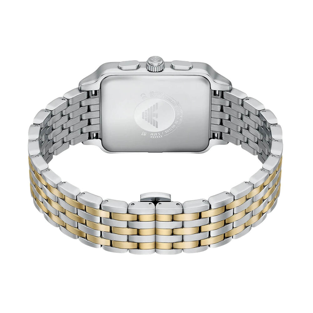 Emporio Armani Diego 38mm Silver Dial Two Tone Stainless Steel Bracelet Watch