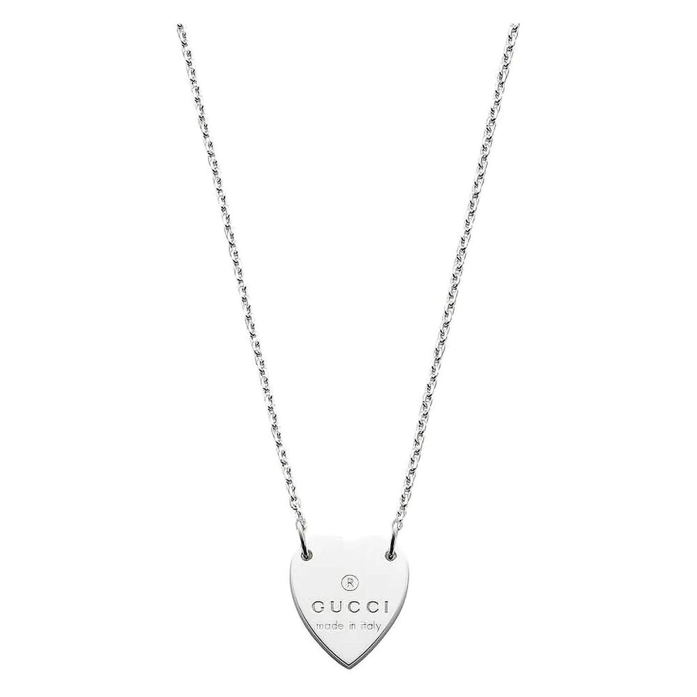 Gucci 48cm Trademark Silver Heart Pendant