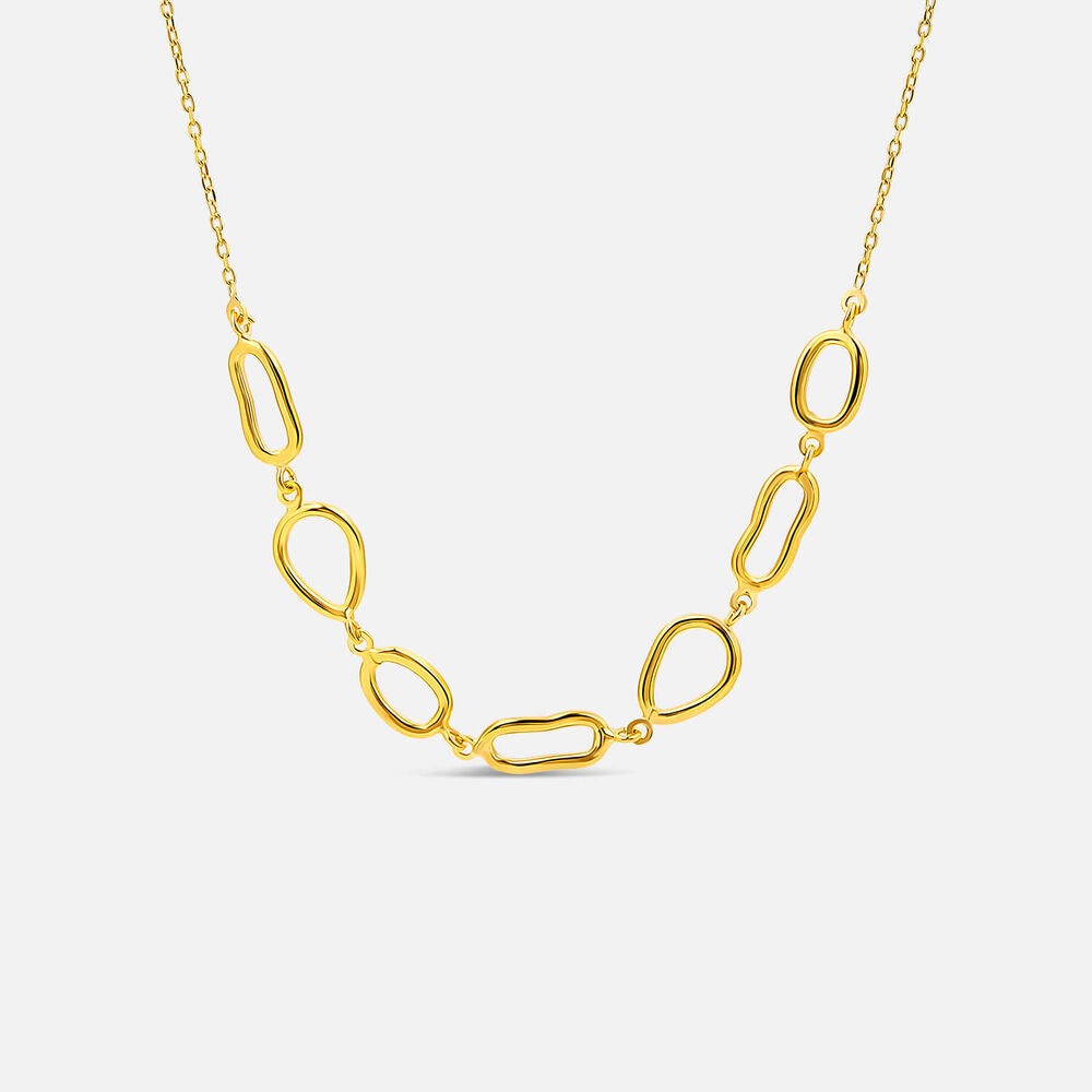Yellow Gold Plated Sterling Silver Open Tear Loop Necklet