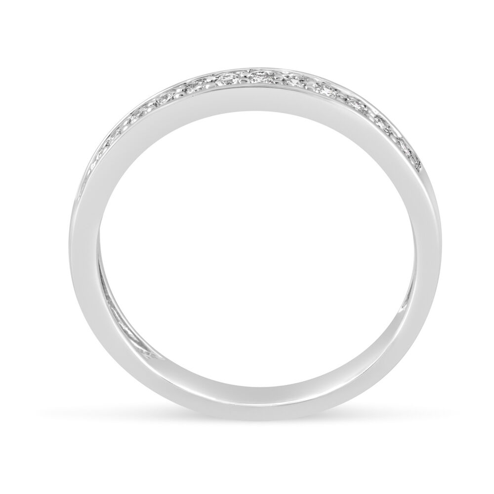 Mystere Ladies' 18ct White Gold 0.21 Carat Diamond 2.7mm Wedding Ring image number 2