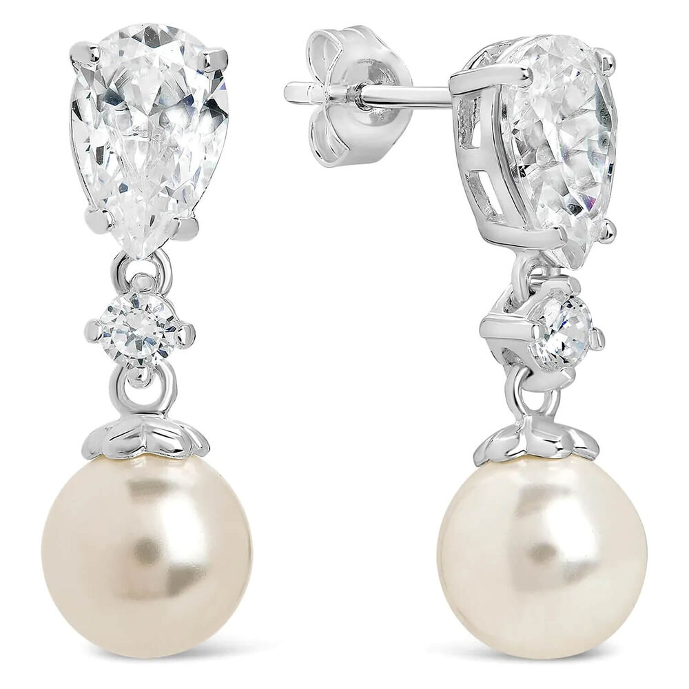 Sterling Silver and Pearl Earrings image number 1