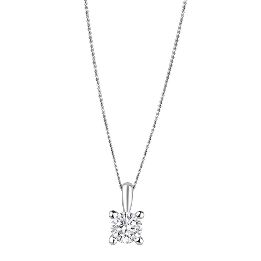 18ct White Gold 0.50ct Diamond Orchid Setting Pendant